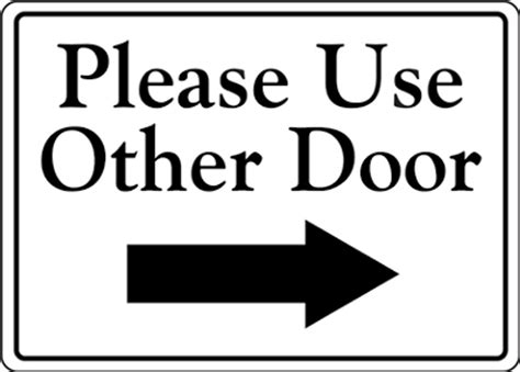 Printable Please Use Other Door Sign
